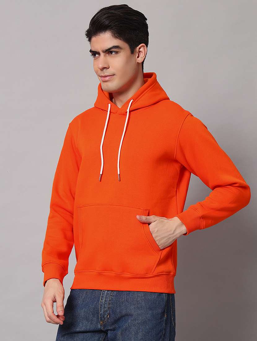 men solid long sleeve regular fit hooded sweatshirt - 22061753 -  Standard Image - 1
