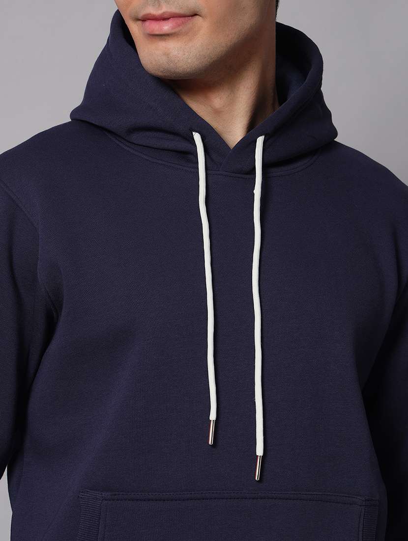 men solid long sleeve regular fit hooded sweatshirt - 22061768 -  Standard Image - 4