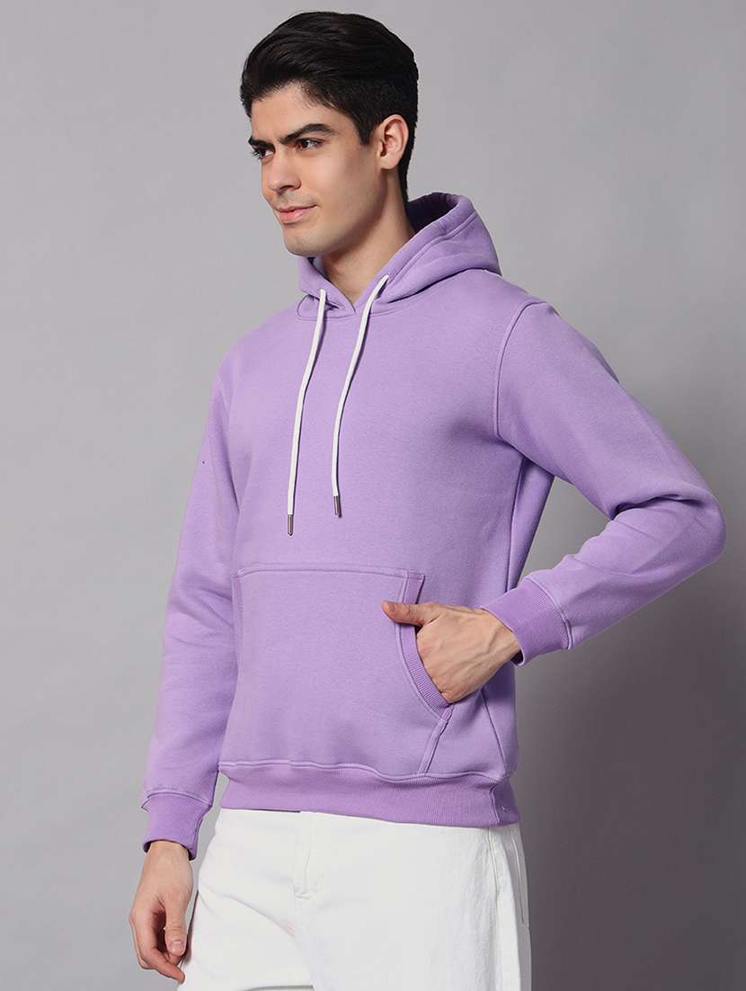 men solid long sleeve regular fit hooded sweatshirt - 22061772 -  Standard Image - 1