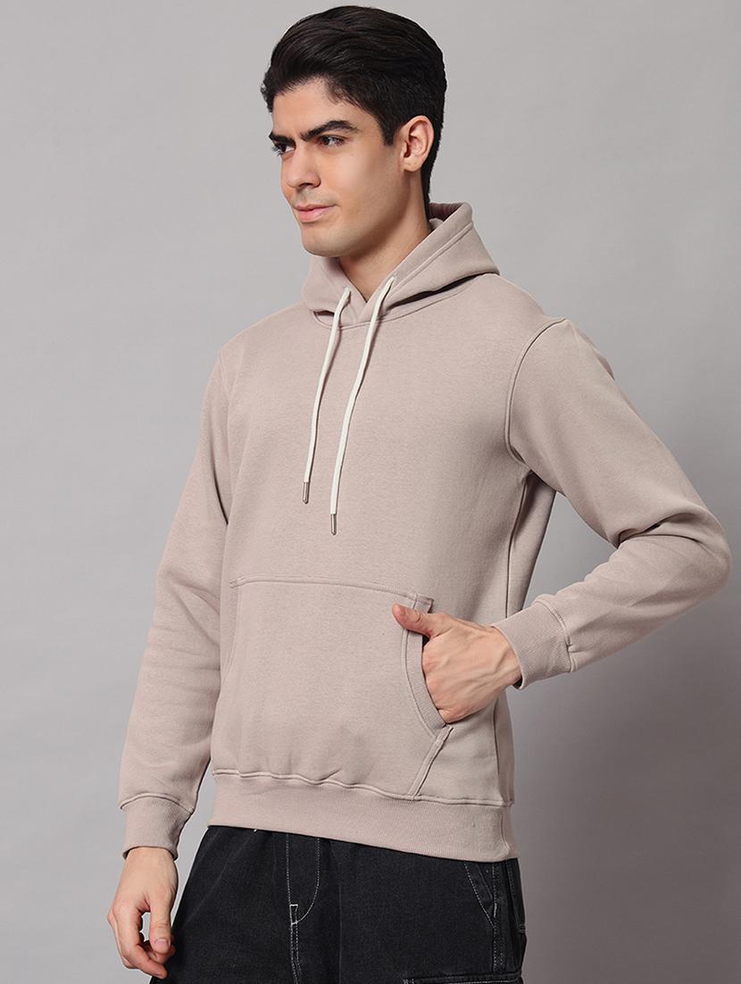 men solid long sleeve regular fit hooded sweatshirt - 22061780 - Standard Image - 1
