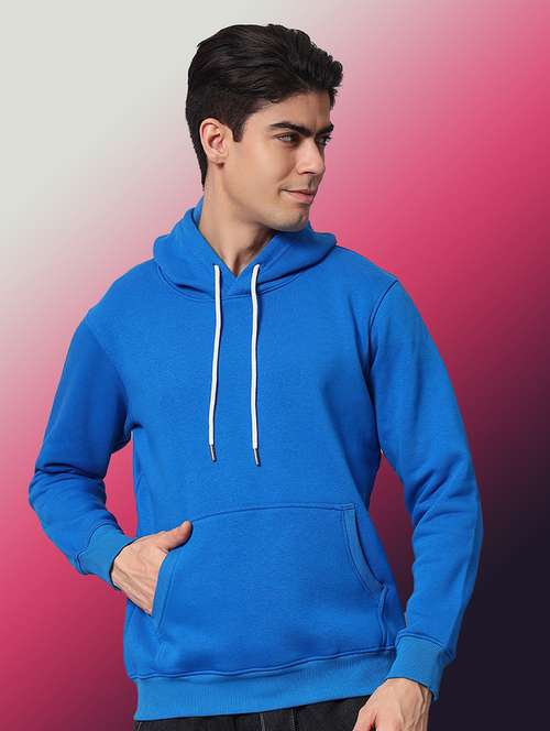 men solid long sleeve regular fit hooded sweatshirt - 22061781 - Standard Image - 0