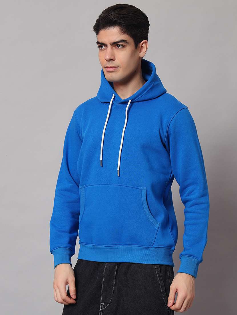 men solid long sleeve regular fit hooded sweatshirt - 22061781 - Standard Image - 1