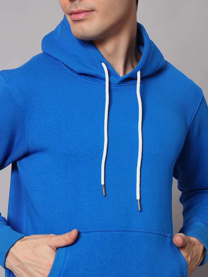 men solid long sleeve regular fit hooded sweatshirt - 22061781 - Standard Image - 4