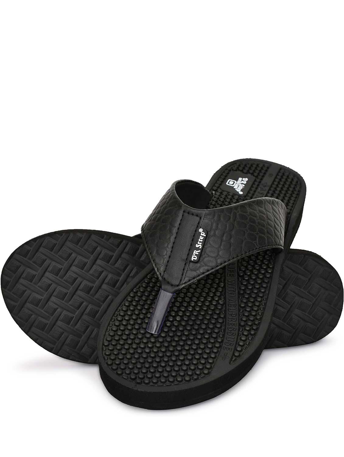 men black solid slipper - 22061797 - Standard Image - 1