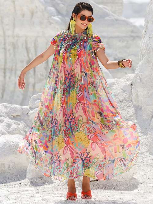 pink chiffon aline gown - 22061818 - Standard Image - 0