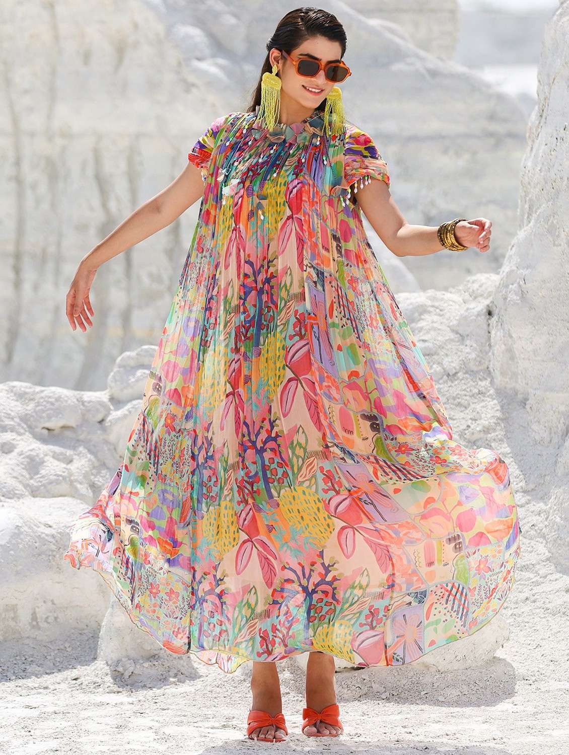 pink chiffon aline gown - 22061818 - Zoom Image - 0