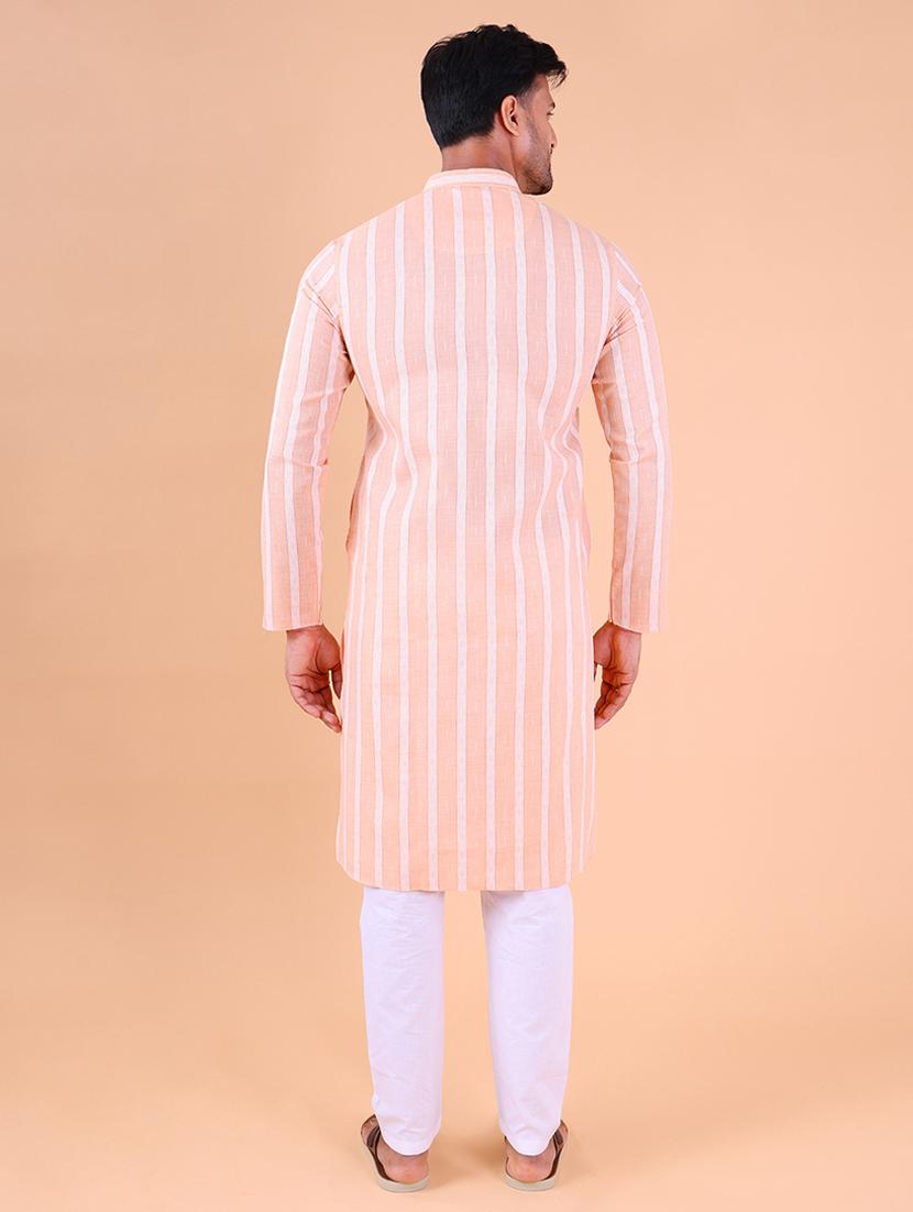 men mandarin neck kurta pyjama ethnic wear set - 22061842 - Standard Image - 4