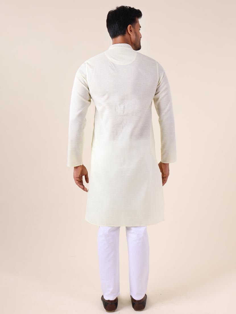 men mandarin neck kurta pyjama ethnic wear set - 22061870 - Standard Image - 4