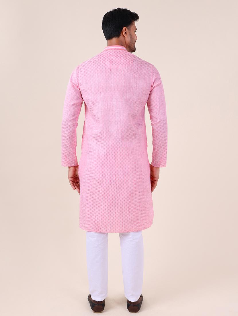 men mandarin neck kurta pyjama ethnic wear set - 22061874 - Standard Image - 4
