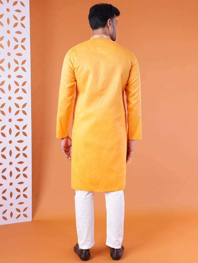 men mandarin neck kurta pyjama ethnic wear set - 22061883 - Standard Image - 4