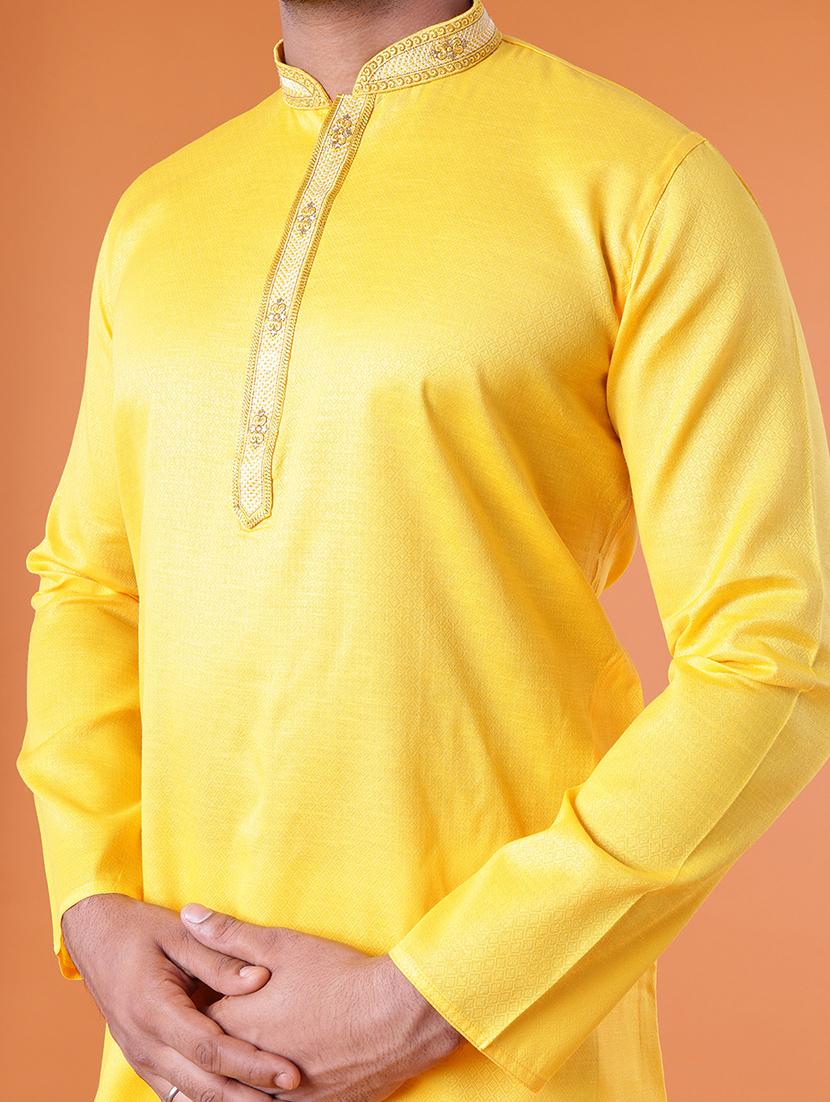 men mandarin neck kurta pyjama ethnic wear set - 22061885 - Standard Image - 4
