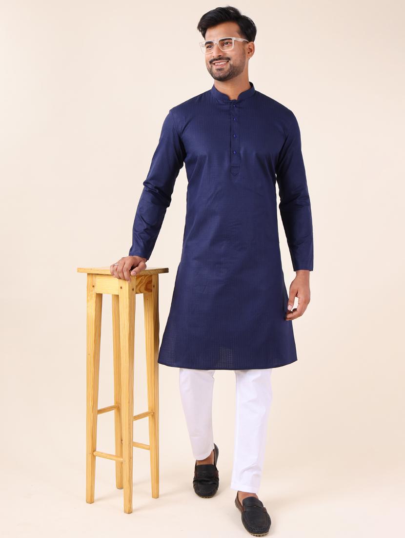 men mandarin neck kurta pyjama ethnic wear set - 22061887 -  Standard Image - 1