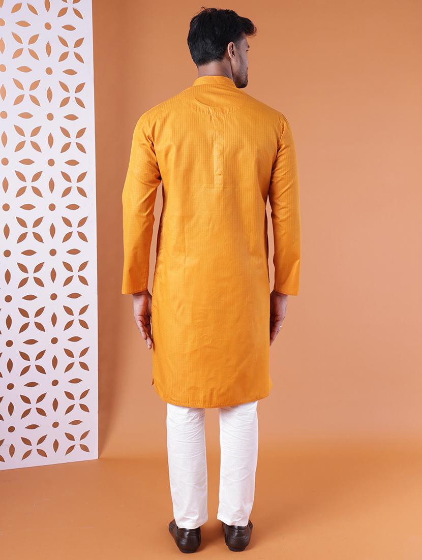 men mandarin neck kurta pyjama ethnic wear set - 22061888 - Standard Image - 4