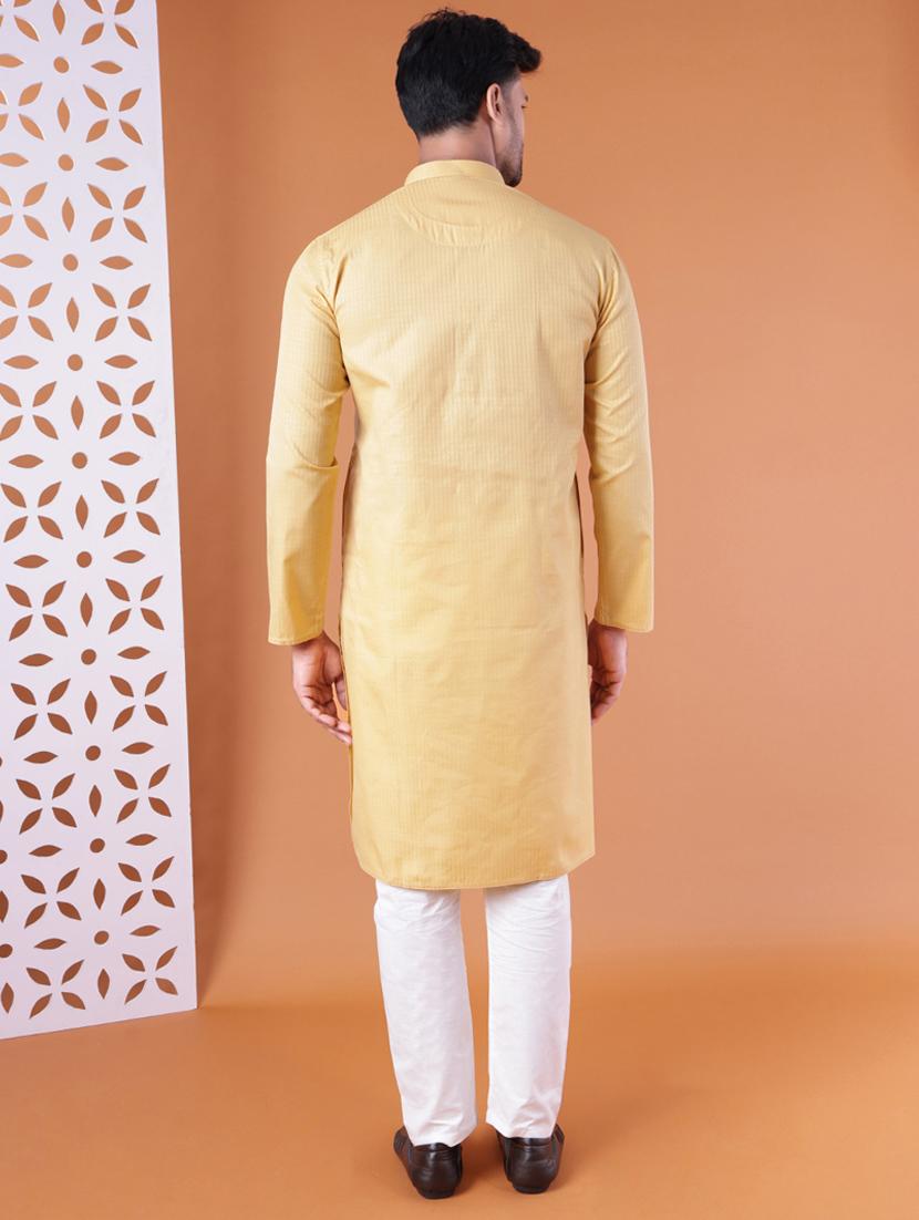 men mandarin neck kurta pyjama ethnic wear set - 22061891 - Standard Image - 4