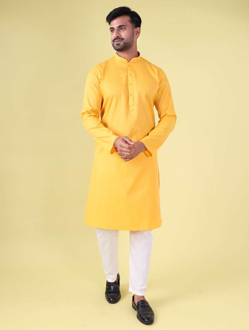 men mandarin neck kurta pyjama ethnic wear set - 22061893 - Standard Image - 1