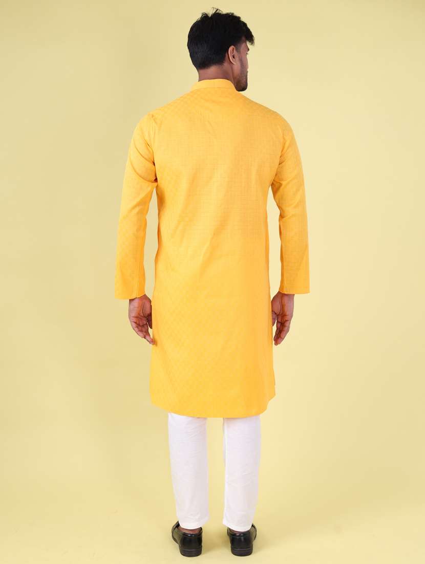 men mandarin neck kurta pyjama ethnic wear set - 22061893 - Standard Image - 4