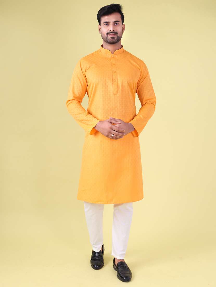 men mandarin neck kurta pyjama ethnic wear set - 22061896 - Zoom Image - 0