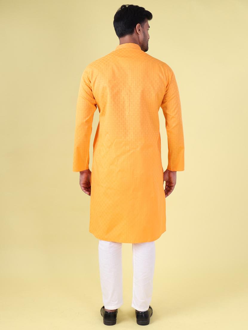 men mandarin neck kurta pyjama ethnic wear set - 22061896 - Standard Image - 4