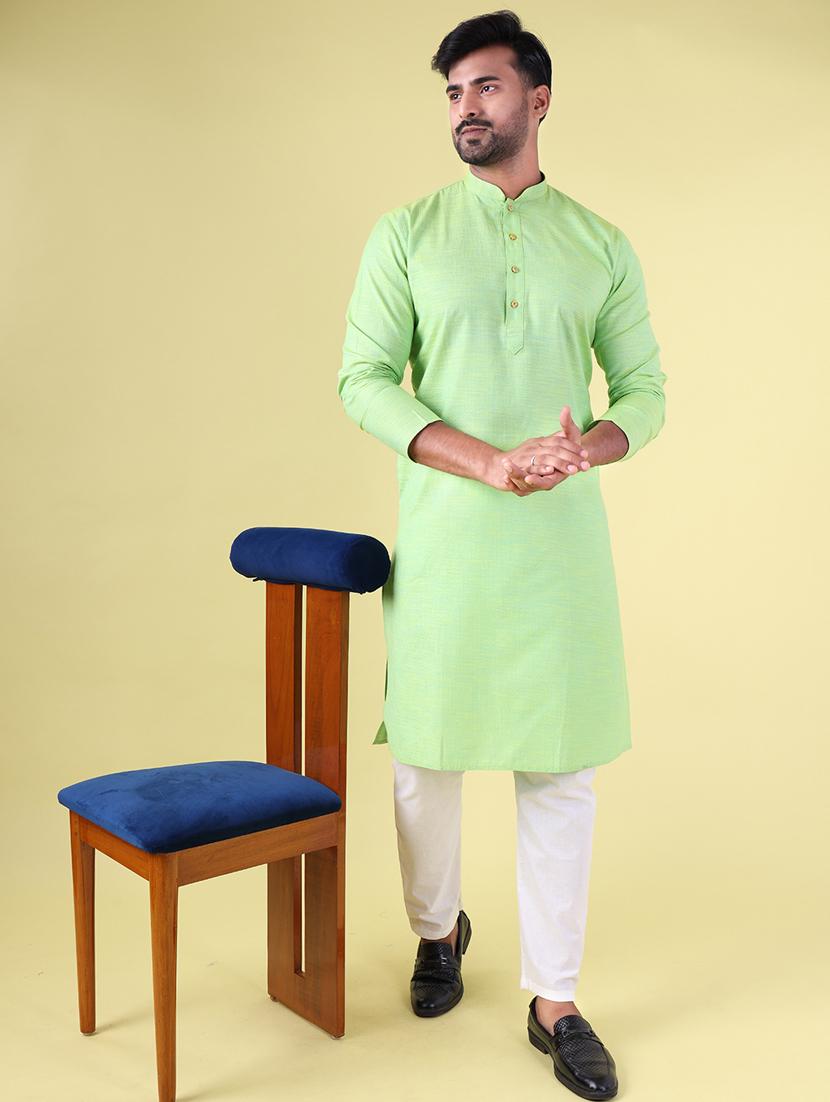men mandarin neck kurta pyjama ethnic wear set - 22061900 - Standard Image - 1