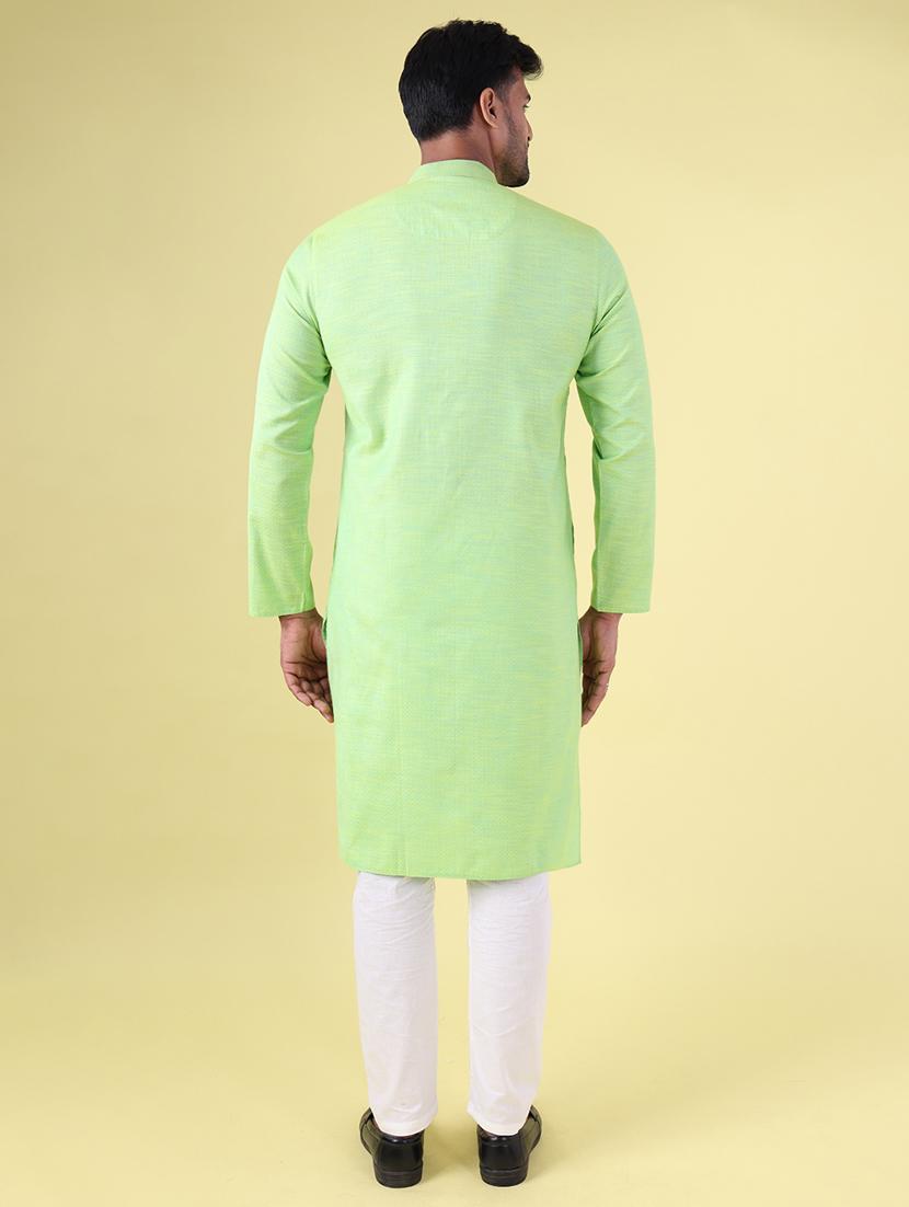 men mandarin neck kurta pyjama ethnic wear set - 22061900 - Standard Image - 4