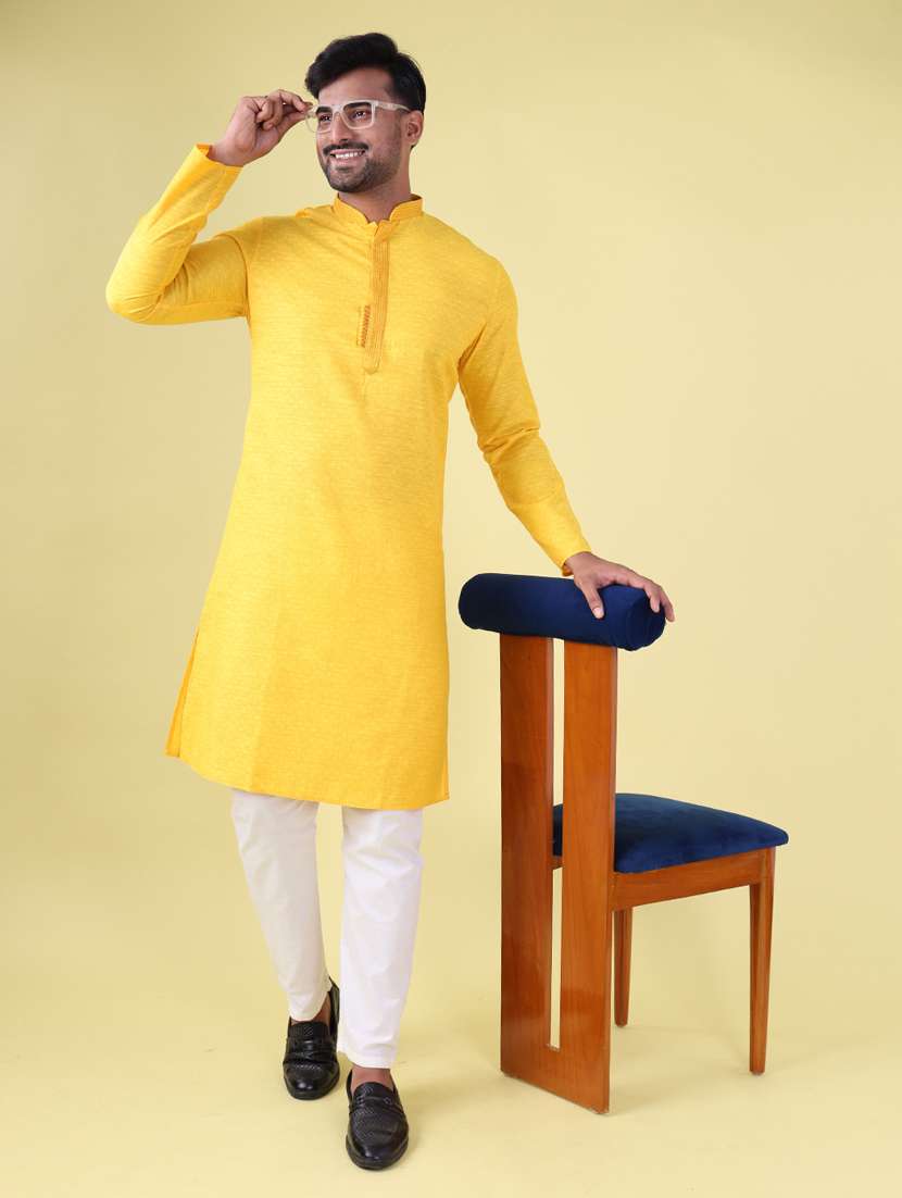 men mandarin neck kurta pyjama ethnic wear set - 22061901 -  Standard Image - 1