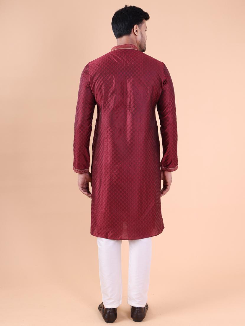men mandarin neck kurta pyjama ethnic wear set - 22061903 - Standard Image - 4