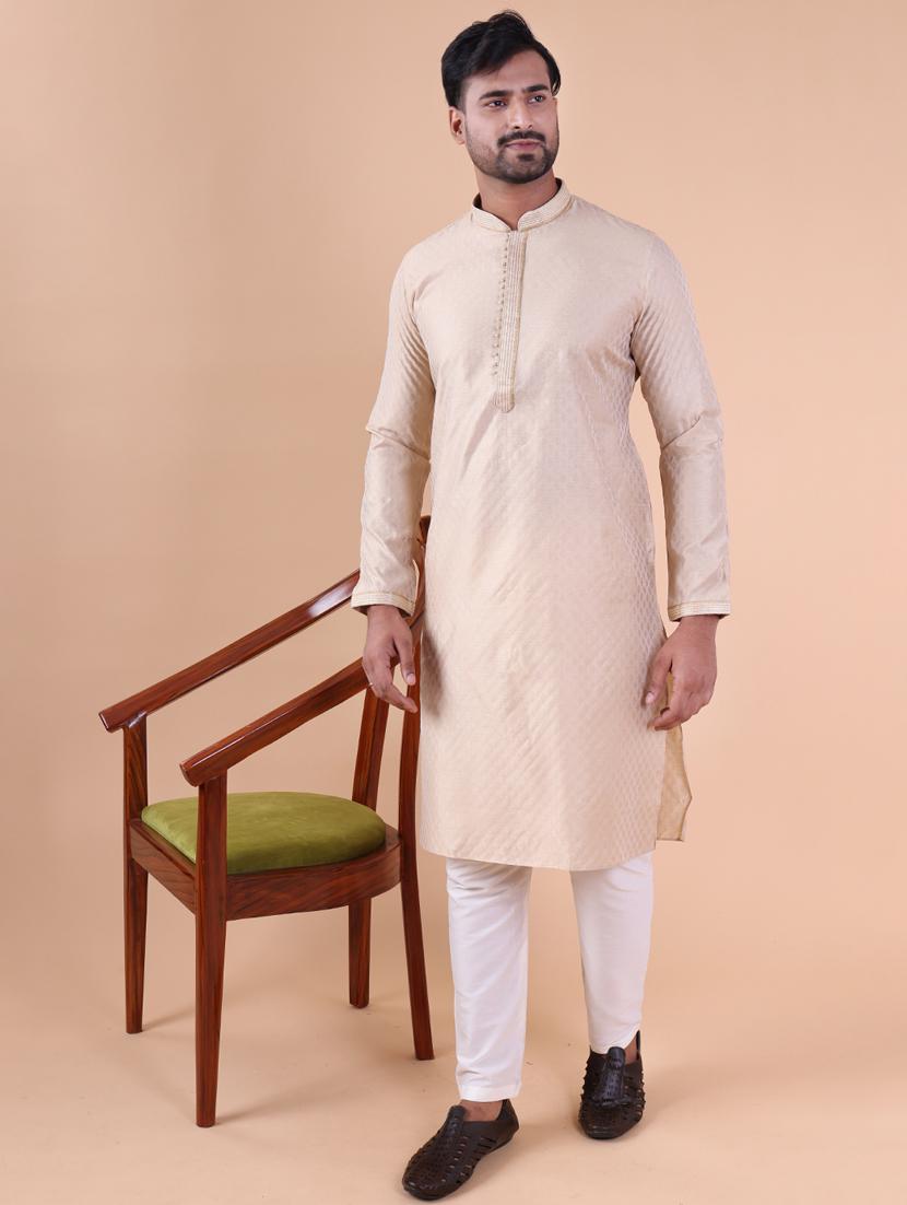 men mandarin neck kurta pyjama ethnic wear set - 22061906 -  Standard Image - 1