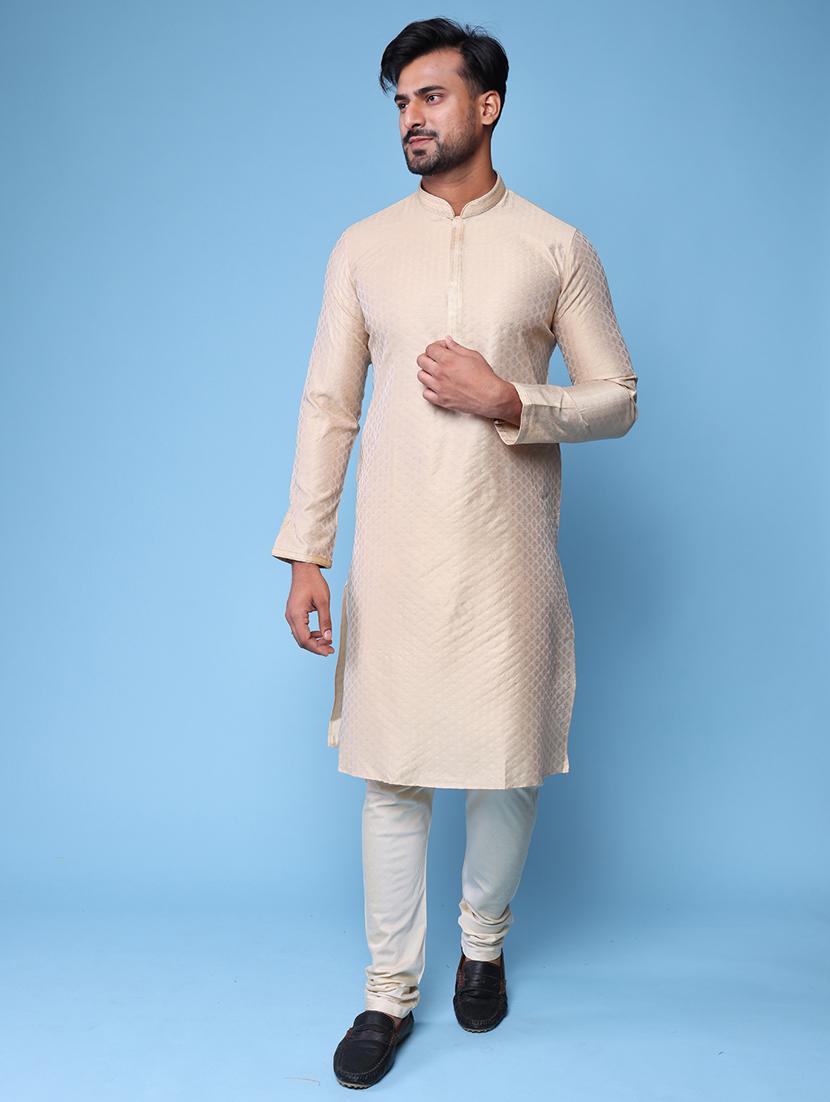 men mandarin neck kurta pyjama ethnic wear set - 22061909 - Standard Image - 1