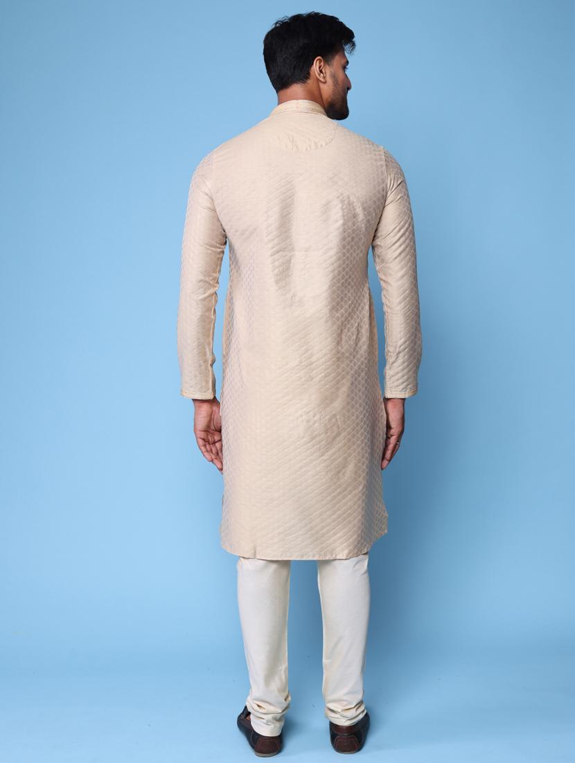 men mandarin neck kurta pyjama ethnic wear set - 22061909 - Standard Image - 4