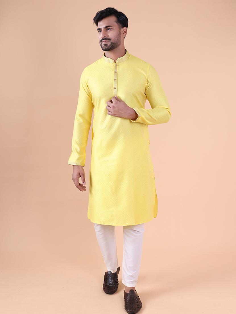 men mandarin neck kurta pyjama ethnic wear set - 22061910 - Standard Image - 1