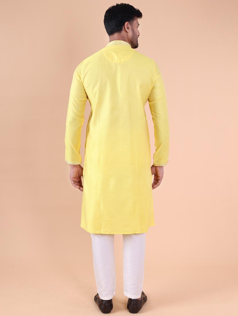 men mandarin neck kurta pyjama ethnic wear set - 22061910 - Standard Image - 4