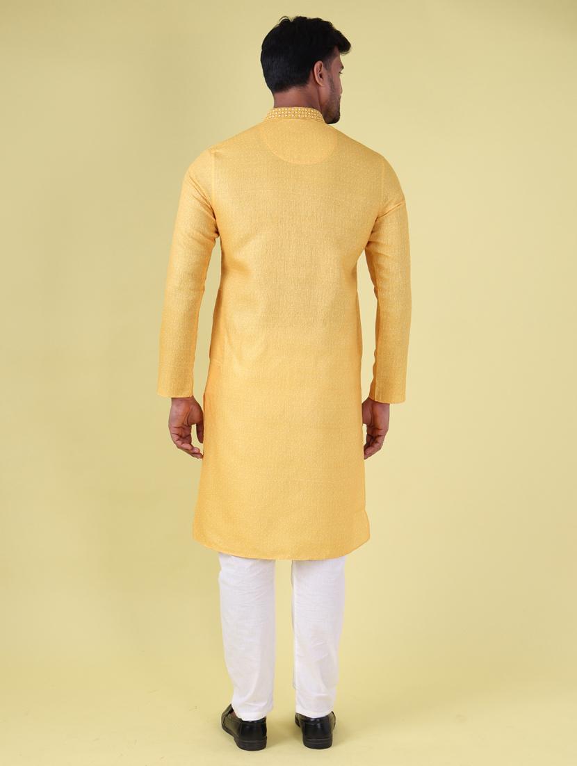 men mandarin neck kurta pyjama ethnic wear set - 22061926 - Standard Image - 4