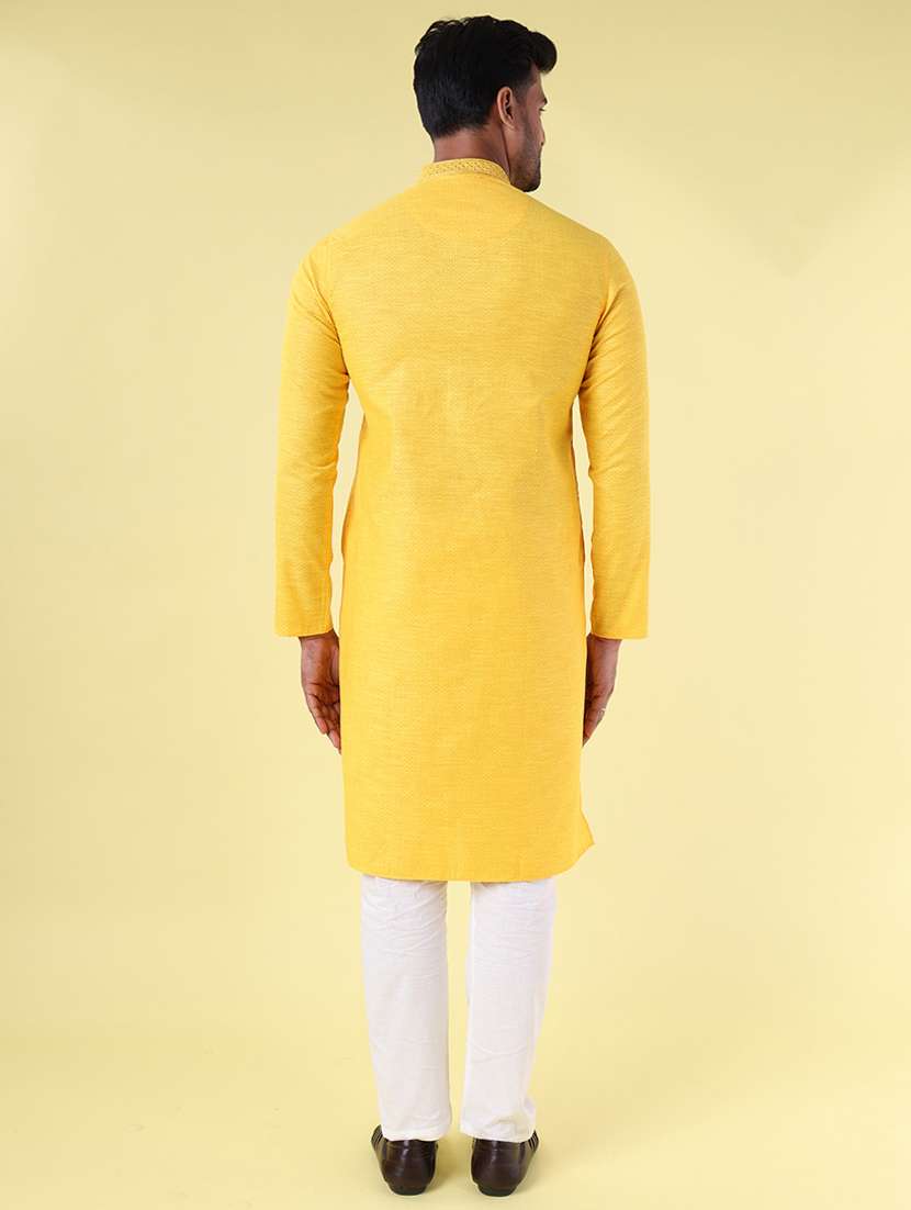 men mandarin neck kurta pyjama ethnic wear set - 22061929 - Standard Image - 4