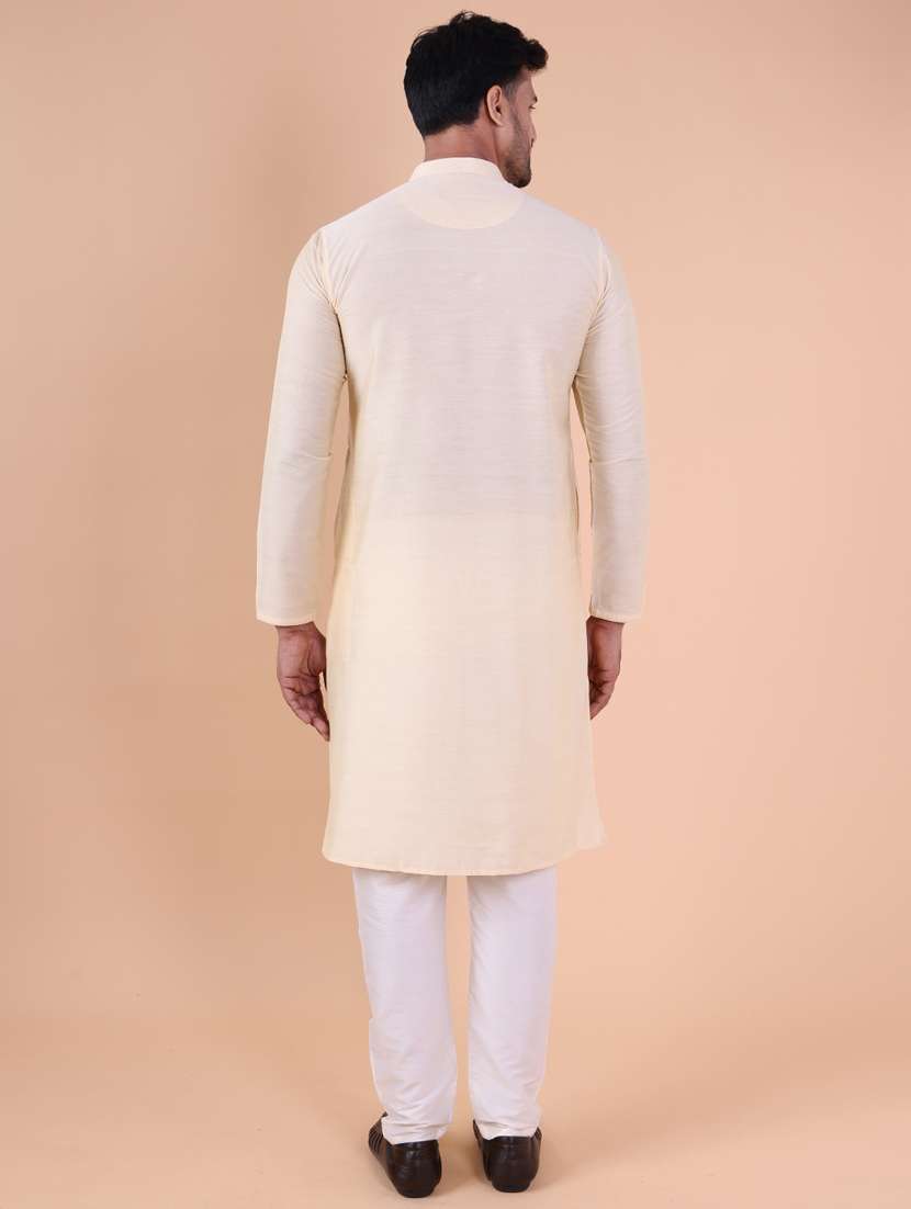 men mandarin neck kurta pyjama ethnic wear set - 22061940 - Standard Image - 4