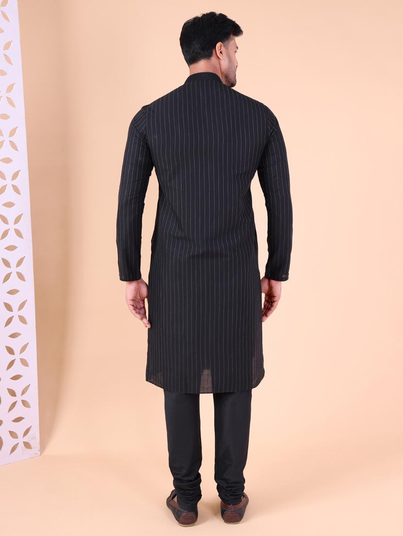 men mandarin neck kurta churidar ethnic wear set - 22061946 - Standard Image - 4