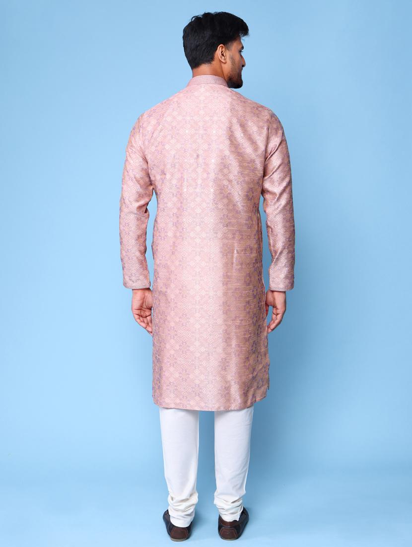 men mandarin neck kurta churidar ethnic wear set - 22061952 - Standard Image - 4
