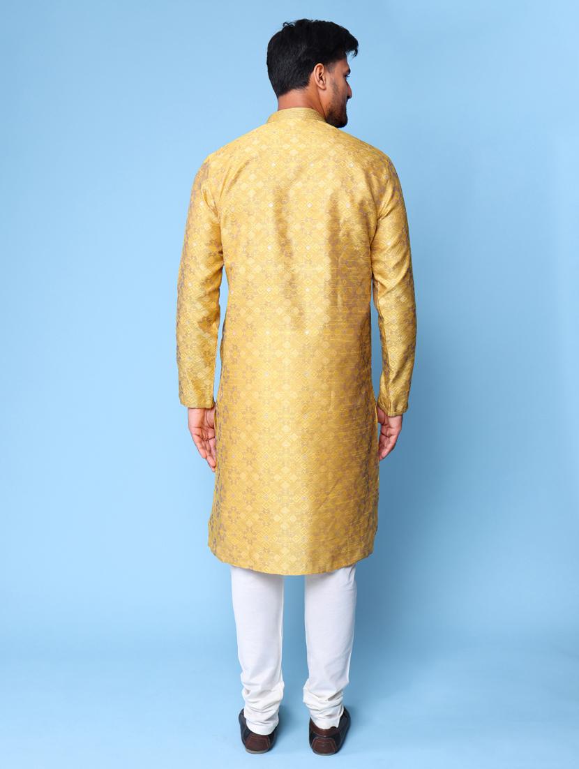men mandarin neck kurta churidar ethnic wear set - 22061953 - Standard Image - 4