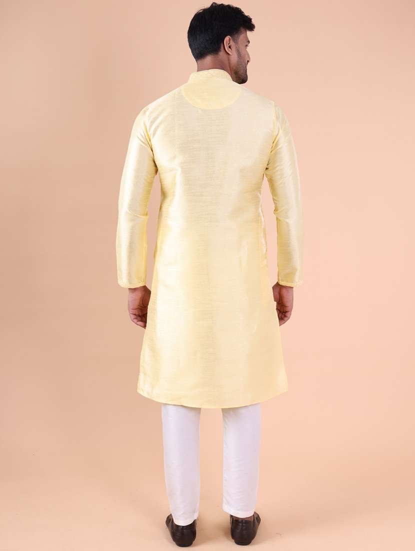 men mandarin neck kurta pyjama ethnic wear set - 22061973 - Standard Image - 4