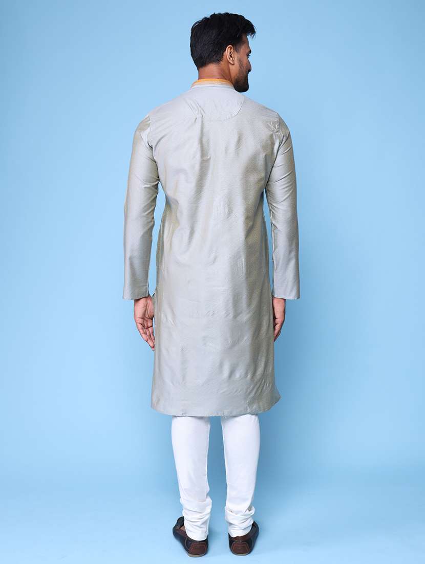men mandarin neck kurta pyjama ethnic wear set - 22061979 - Standard Image - 4