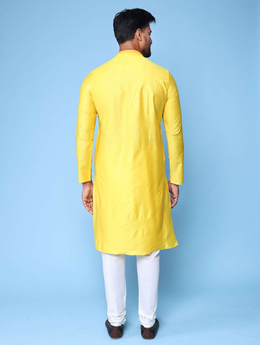 men mandarin neck kurta pyjama ethnic wear set - 22061982 - Standard Image - 4