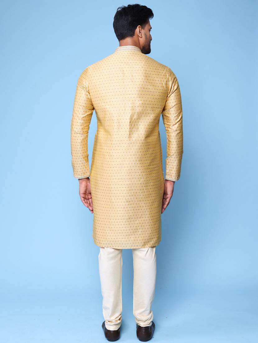 men mandarin neck kurta pyjama ethnic wear set - 22061985 - Standard Image - 4