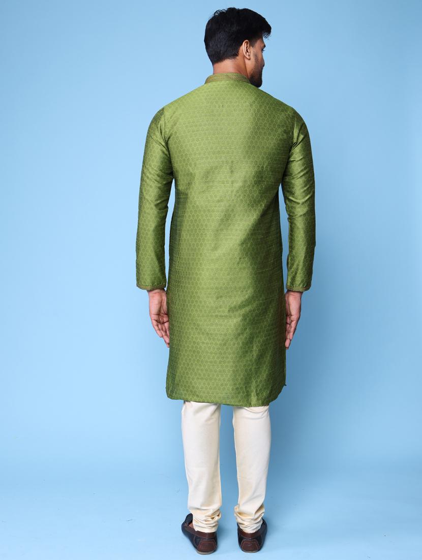 men mandarin neck kurta pyjama ethnic wear set - 22061986 - Standard Image - 4