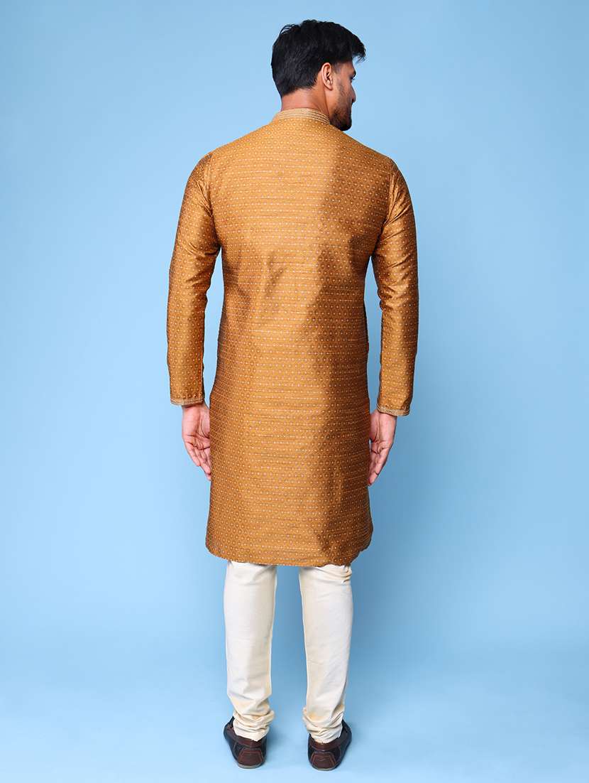 men mandarin neck kurta pyjama ethnic wear set - 22061988 - Standard Image - 4