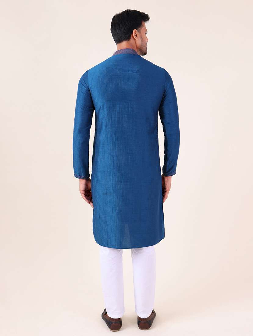 men mandarin neck kurta pyjama ethnic wear set - 22061993 - Standard Image - 4