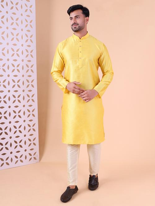 men mandarin neck kurta pyjama ethnic wear set - 22062001 - Standard Image - 0