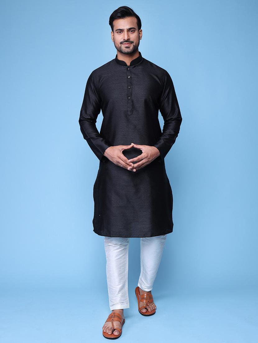 men mandarin neck kurta pyjama ethnic wear set - 22062002 -  Standard Image - 1