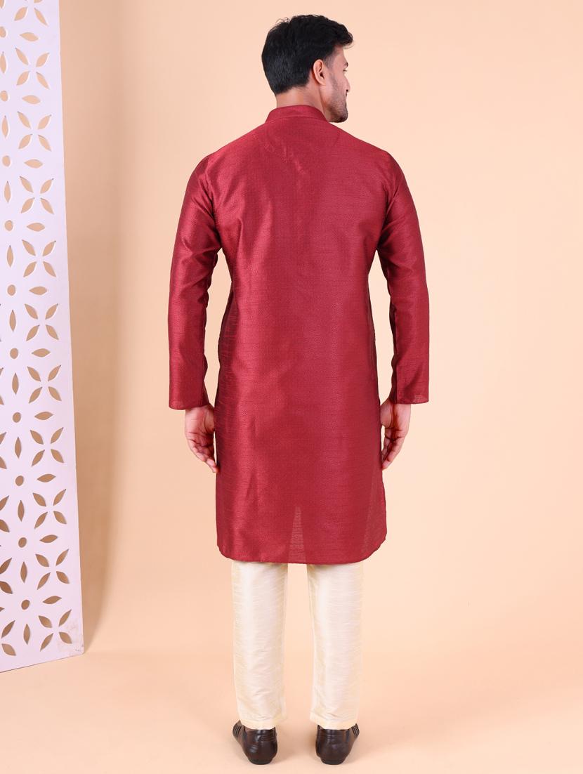 men mandarin neck kurta pyjama ethnic wear set - 22062004 - Standard Image - 4