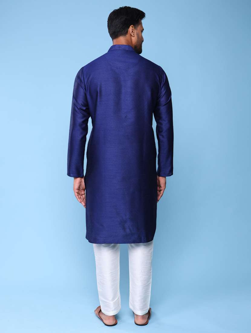 men mandarin neck kurta pyjama ethnic wear set - 22062006 - Standard Image - 4