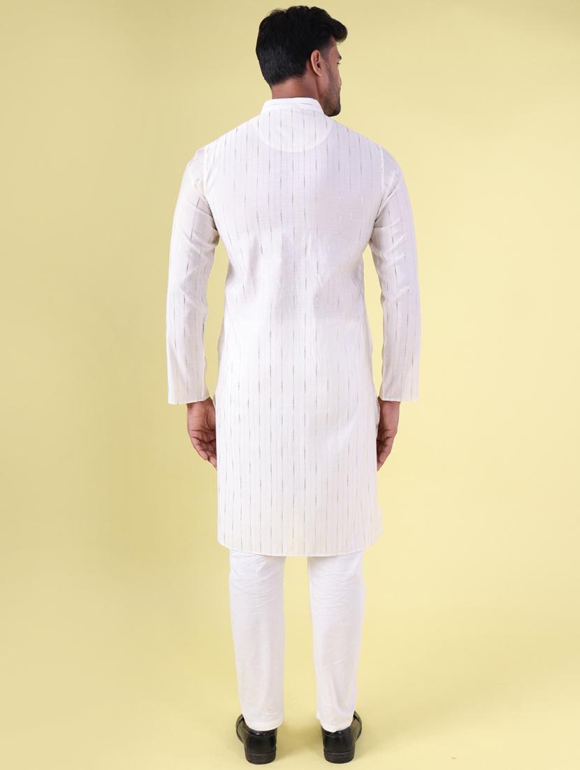 men mandarin neck kurta pyjama ethnic wear set - 22062007 - Standard Image - 4
