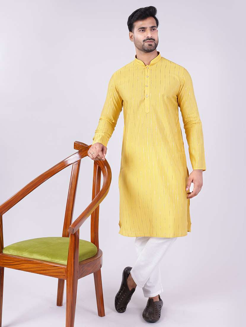 men mandarin neck kurta pyjama ethnic wear set - 22062010 -  Standard Image - 1